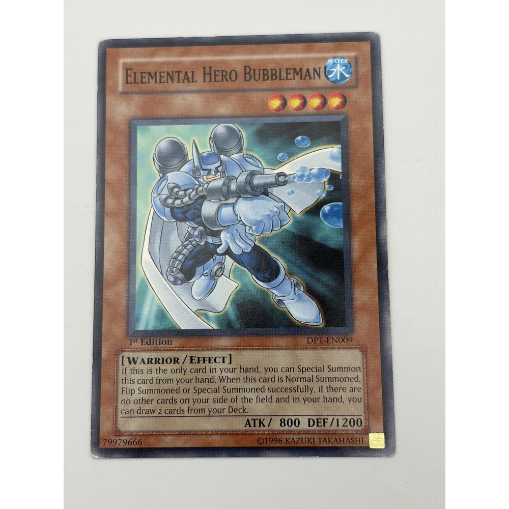 Yugioh Elemental Hero Bubbleman DP1-EN009 Rare 1st Edition MP Effect Card